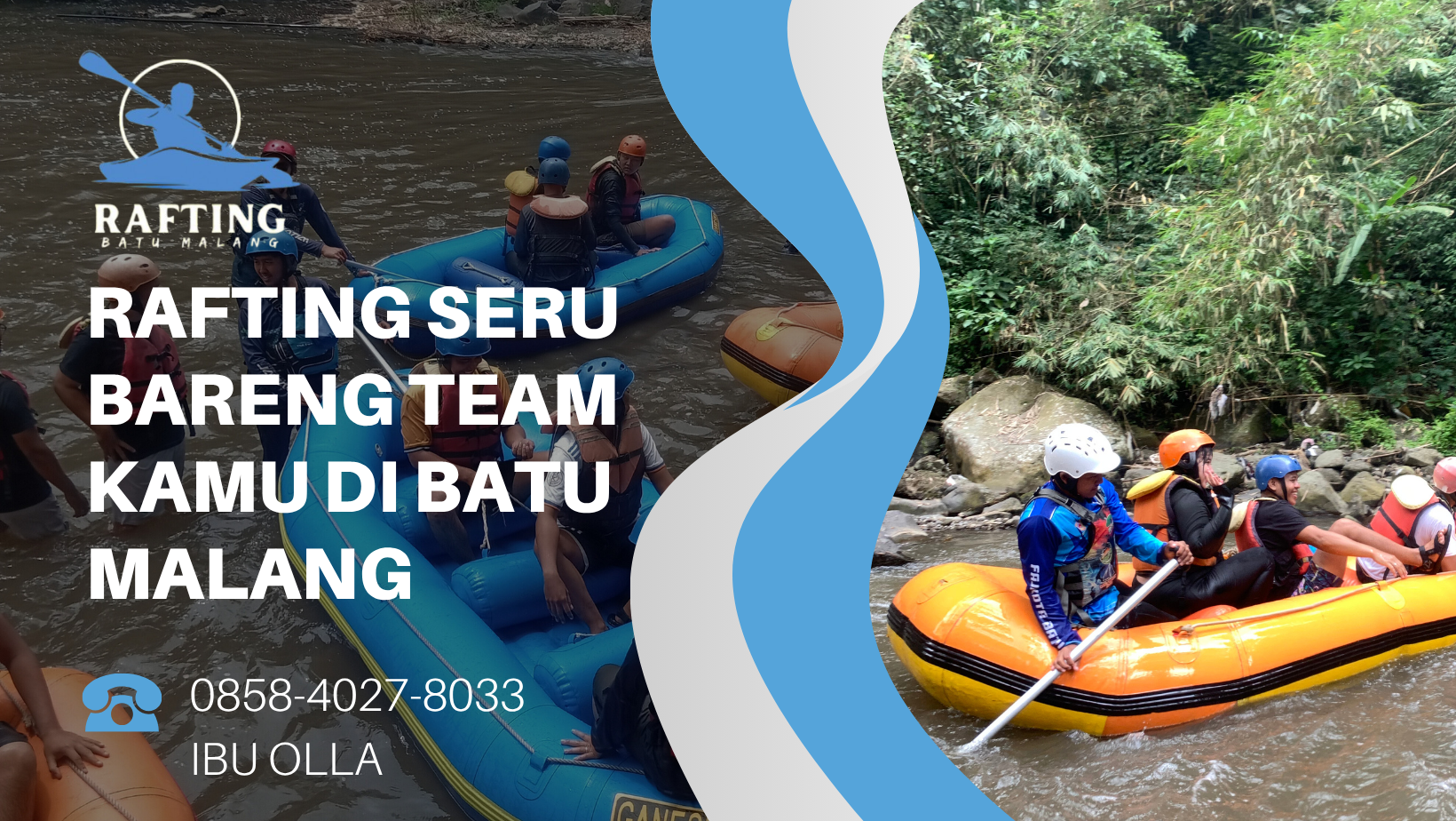 RAFTING SERU BARENG TEAM KAMU DI BATU MALANG | RAFTING BATU | 0858-4027-8033